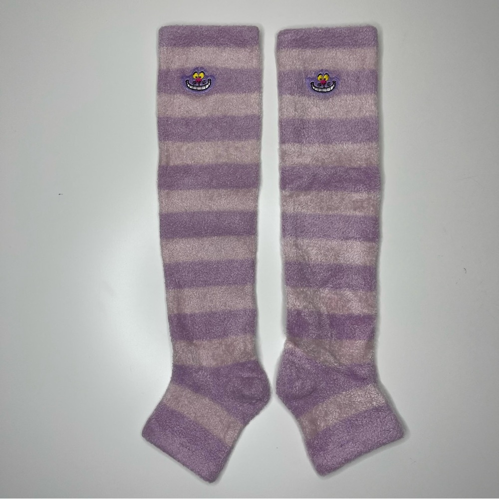 Tokyo Disneyland "Cheshire Cat" Striped Fuzzy Knee-High Legwarmers 2022 (Girls)